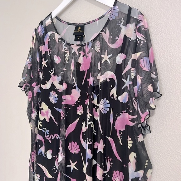 Torrid Disney The Little Mermaid Midi Mesh T Shirt Dress - Picture 4 of 12